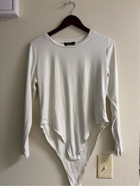 Cider White Long-Sleeve Crewneck Bodysuit